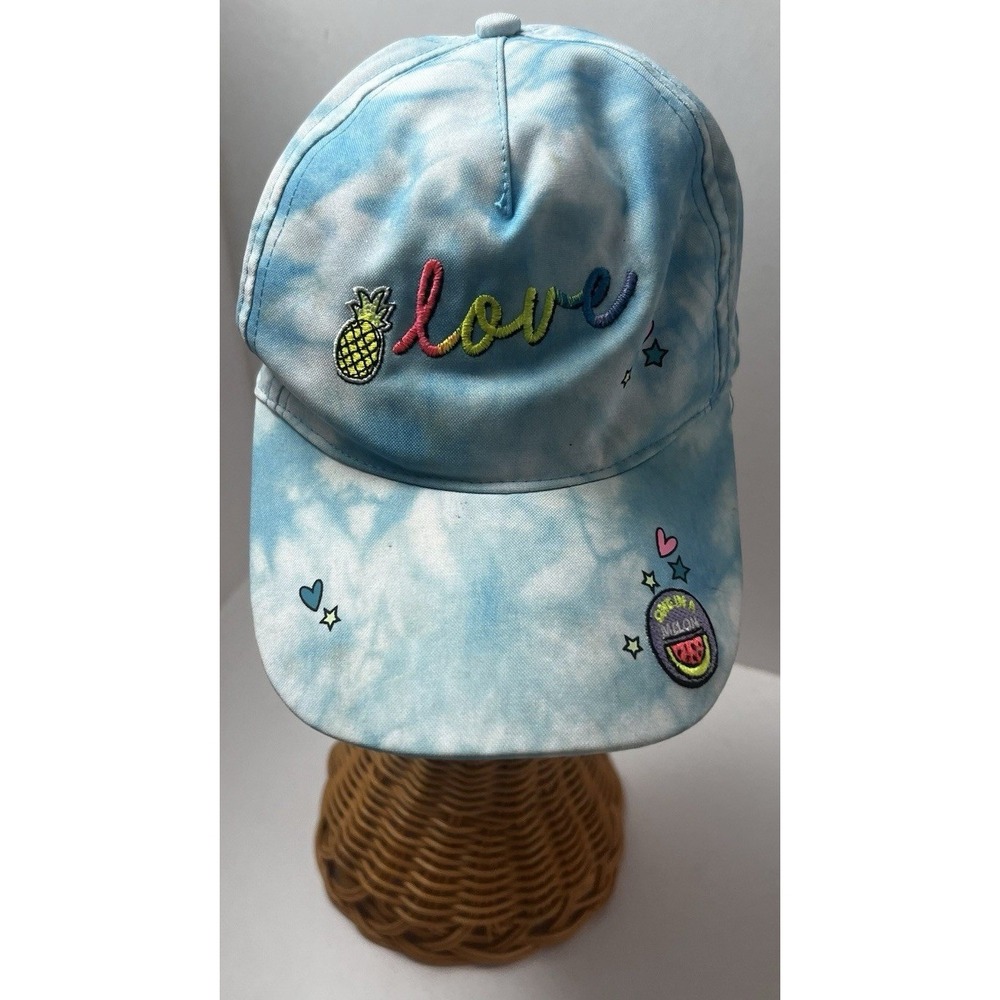 JUSTICE SPORT hat tie dye green white adjustable cap Child One size